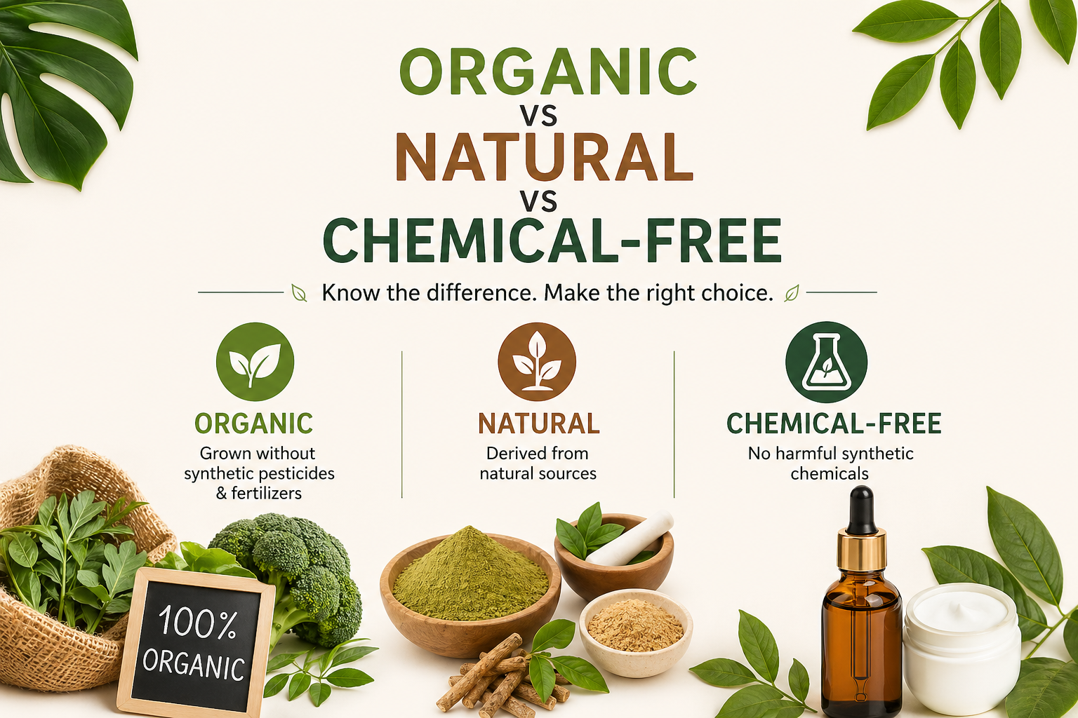 Know the Real Difference Between Organic, Natural & Chemical-Free Products — And Why It Changes Everything