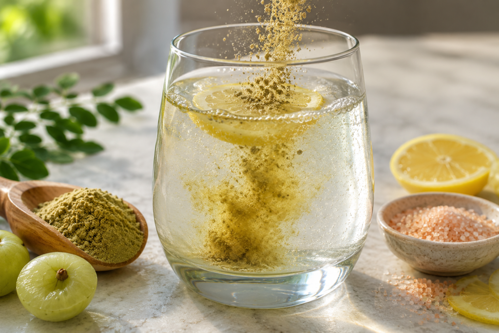 amla powder detox water recipe for skin glow summer India