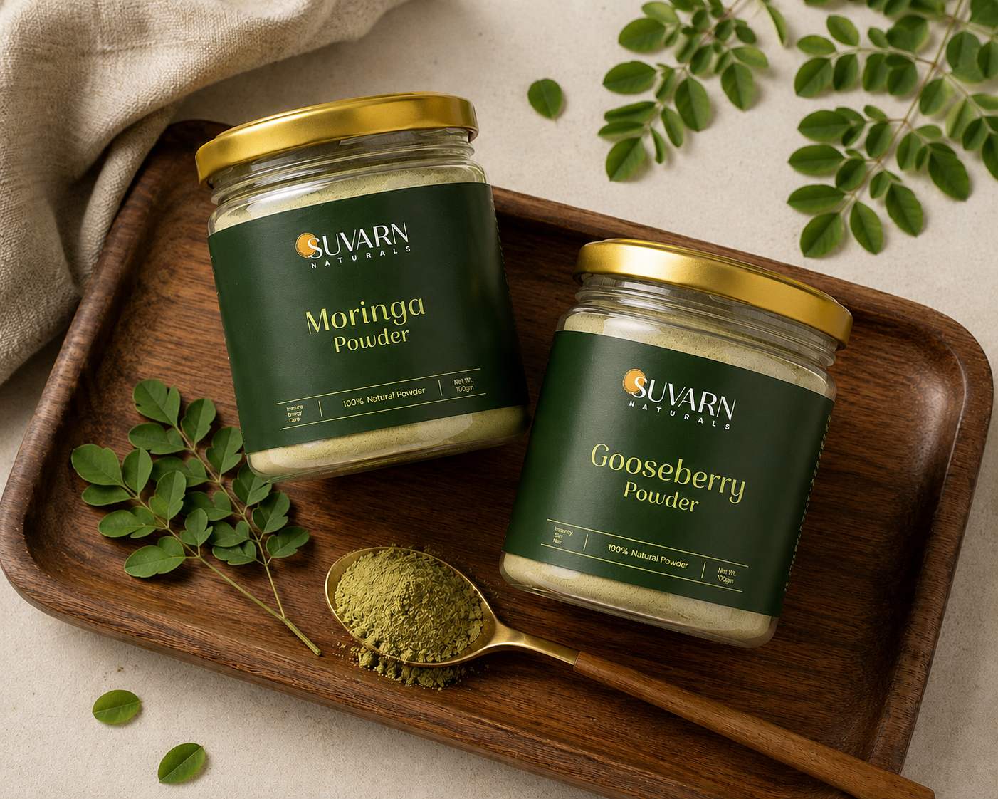 Suvarn Naturals Moringa and Amla powder for Ayurvedic immunity