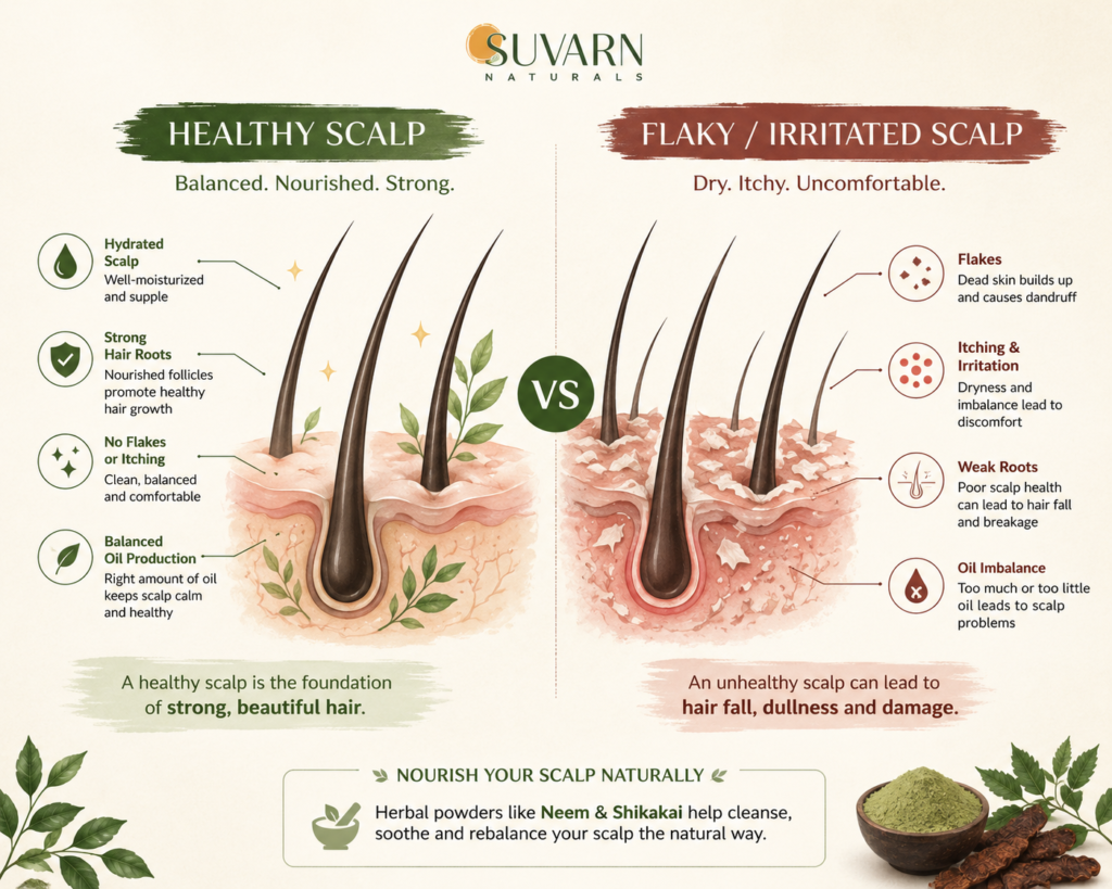 healthy scalp vs fungal infections on the scalp comparison