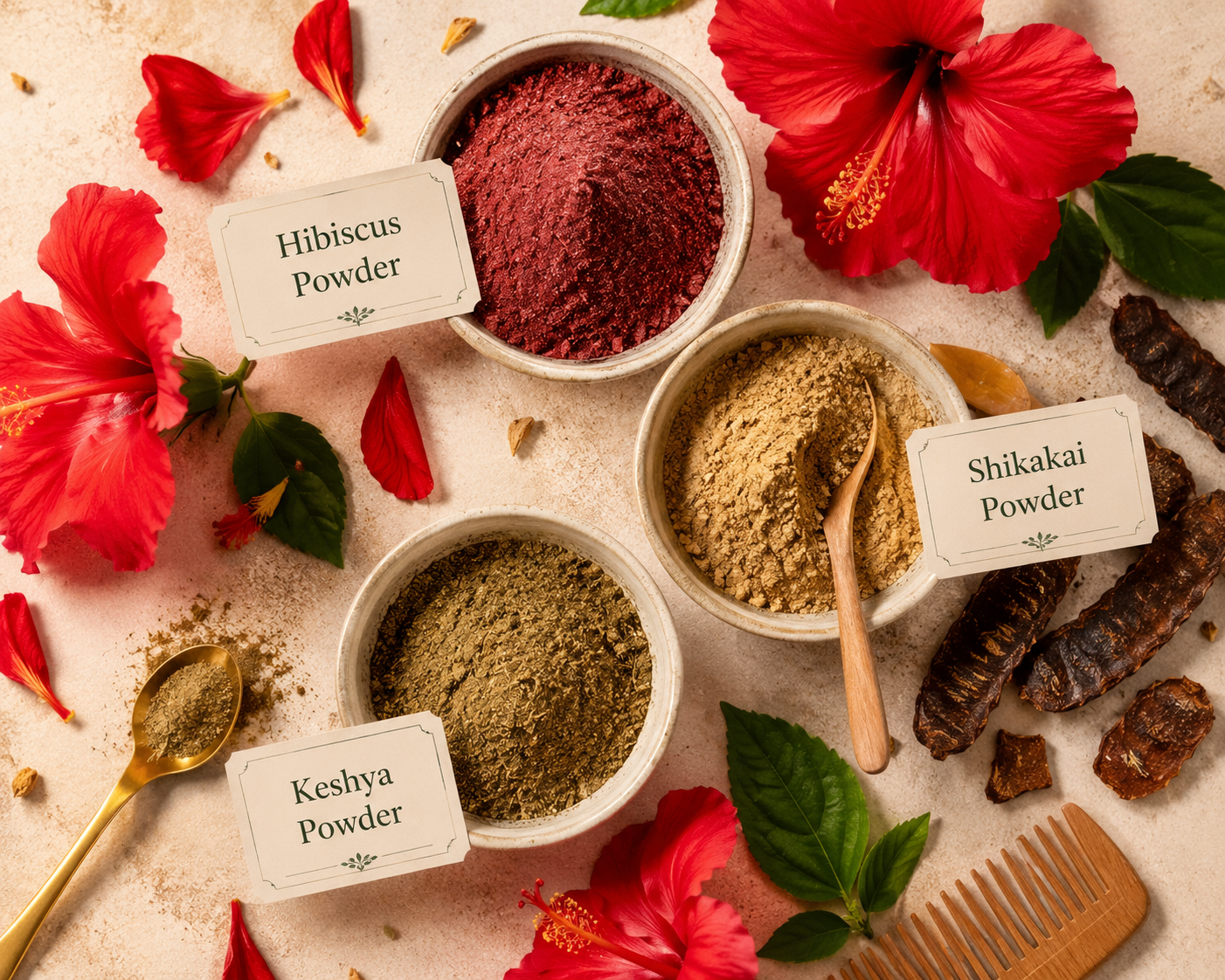 hibiscus shikakai keshya powder for humidity frizzy hair